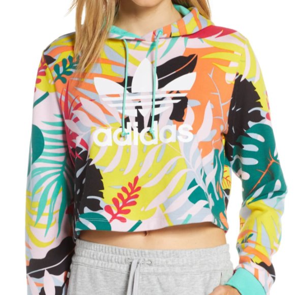adidas Tops - [Adidas] Tropicalage Crop Hoodie Large